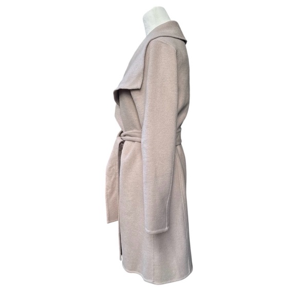 TAHARI Women’s Ella  Double Face Wool Wrap Coat w/Tie Belt in Soft Almond Sz: XS - Picture 8 of 13
